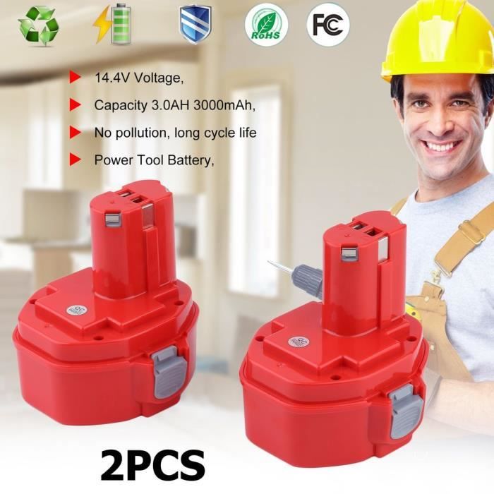 Lot de 2 batteries 18V 3000mAh pour MAKITA 4334DWDE - Soci?t? Fran?aise