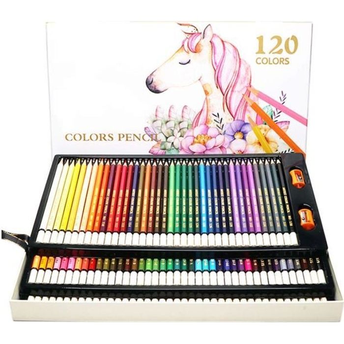 Boîte de 120 Crayons de Couleur , Les Meilleurs Crayons pour Enfants,  Adultes et Artistes. Idéal pour Tous Les Types de coloriage