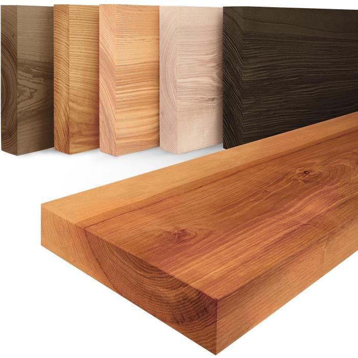 LAMO Manufaktur Étagère bois massif sans pièces de fixation Etagere 40 cm largeur Couleur: foncé Bord: droit belle veinure LAMO Manufaktur Étagère bois massif sans pièces de fixation Etagere 40 cm largeur Couleur: foncé Bord: droit belle veinure