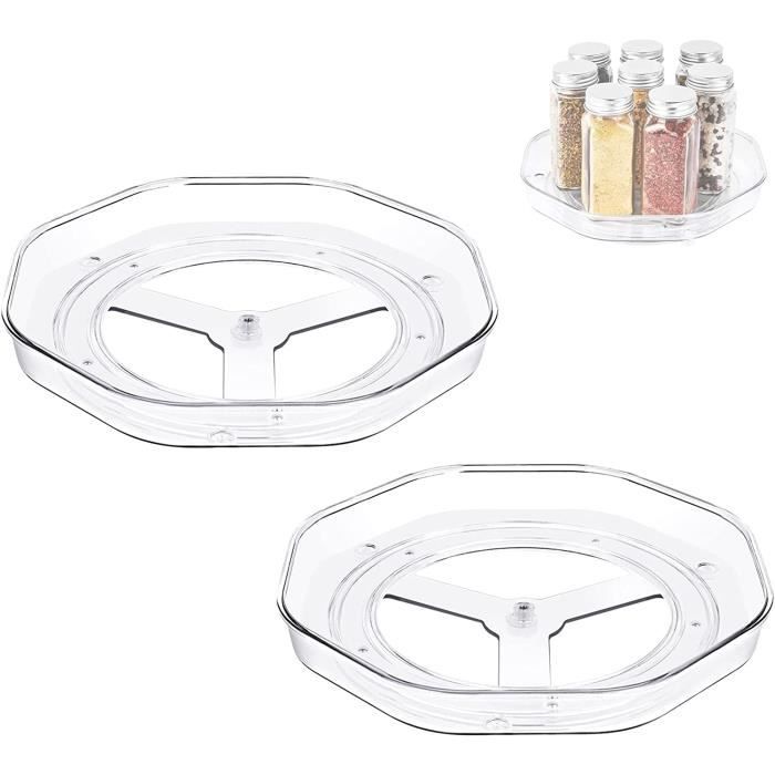 YARDIN Étagère Rotative 5 Niveaux Carrée Noire - Chariot Fruits Légumes Cuisine Avec Roulettes