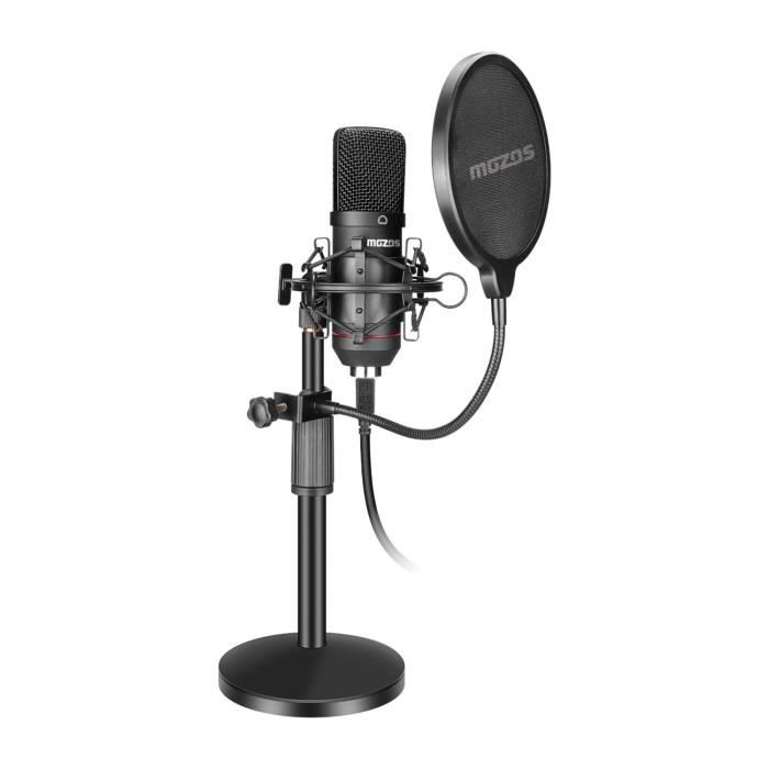 Microphone à condensateur - Mozos MKIT-900PRO - 192 kHz / 24 bits - Cardioïde - Filaire