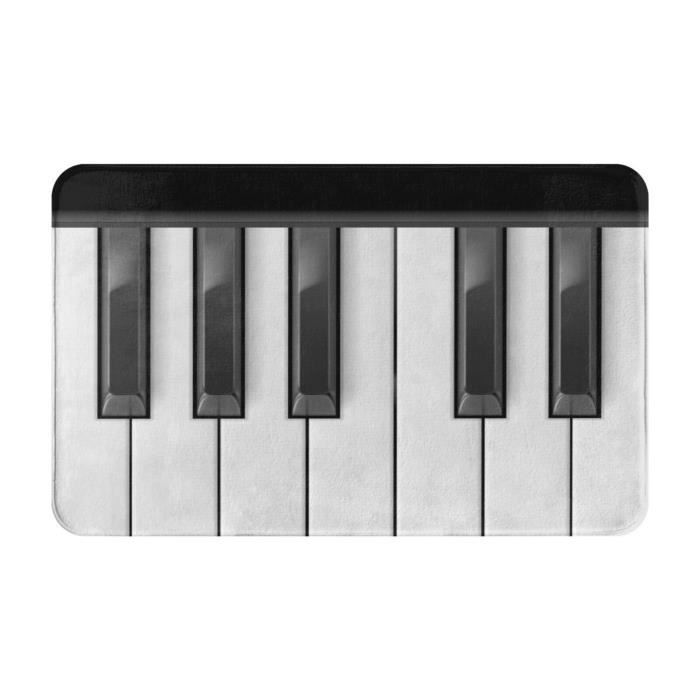 Tapis d'entrée, paillasson,Piano Key 3D noir et blanc, cuisine