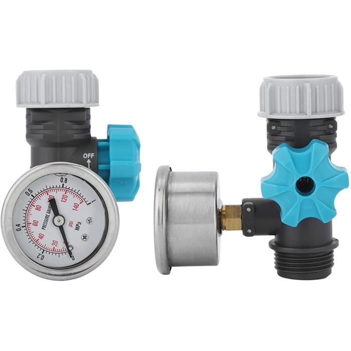 Valve DN20 Maison Valve Régulation Pression Eau Laiton Avec Manomètre - DN20 1,9cm, Réglable 0-10 Bar Vanne Réductrice Pression