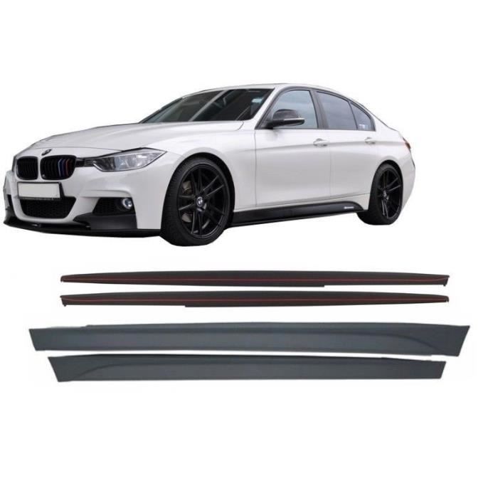 Kit Jupes Latérales (bas De Caisse) Pour BMW Série 3 F30 F31 2012-2018 - Noir Brillant ABS, 4 Pièces - 5