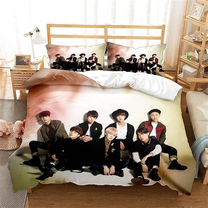 Housse De Coussin Carré Personnalisable BTS - Blanc - CREACAT - DIY K-pop
