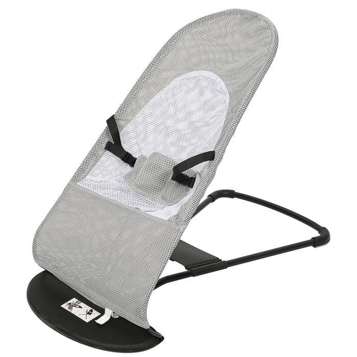 YALU Transat Bebe Inclinable Gris Inclinaison réglable pour la Naissance à 9 kg