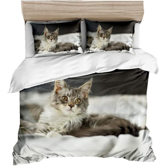 Parure De Lit Imprimé Chiot Morbuy - Microfibre Douce, Housse De Couette + Taies, Taille 200x200 Cm