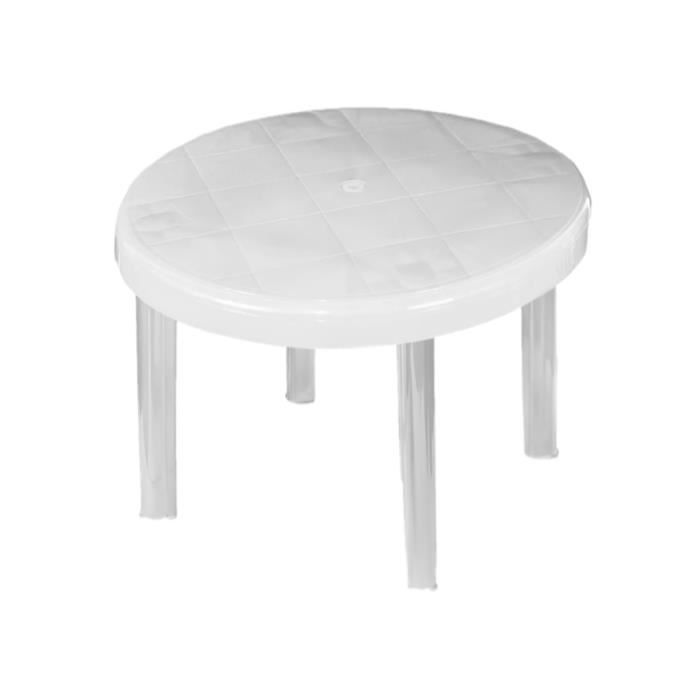 Table ronde en résine blanche Ø89x72cm 7house - Marque 7house