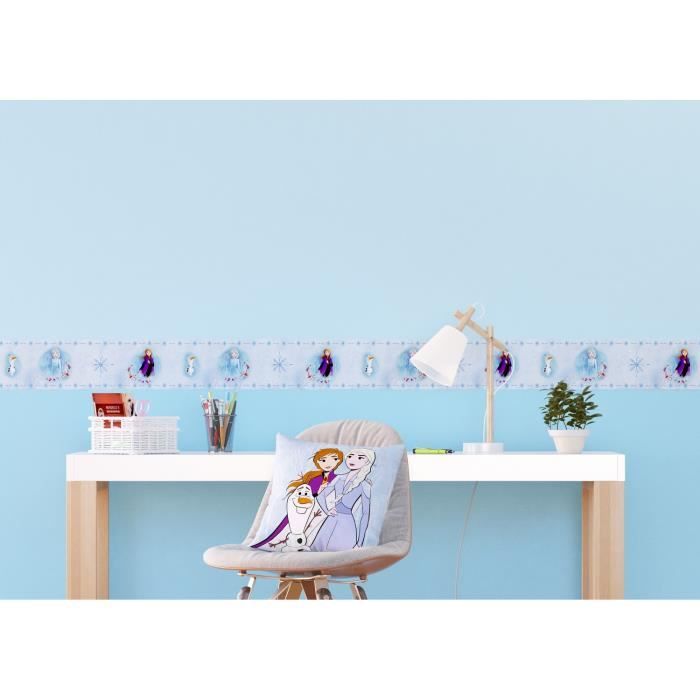Frise auto-adhésive Disney - La Reine des Neiges 2 - modèle dessin fond bleu - 5 M x 10 CM Multicolor
