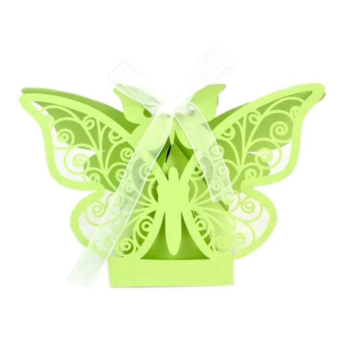 JAWSEU Lot De 50 Boîte à Dragées Papillon, Boîte Cadeau Papillon Avec