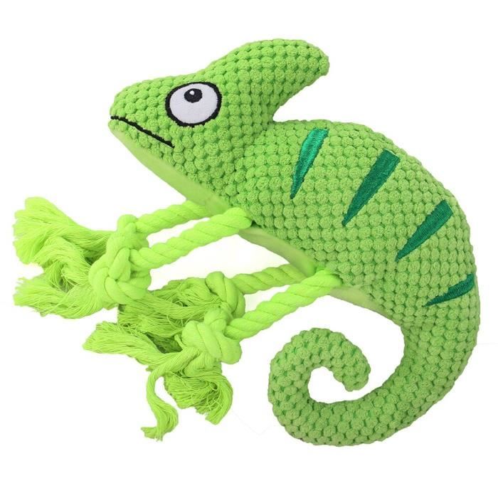 la couleur verte Peluche caméléon, jouet couinant pour chiots, à mâcher,  résistant aux morsures