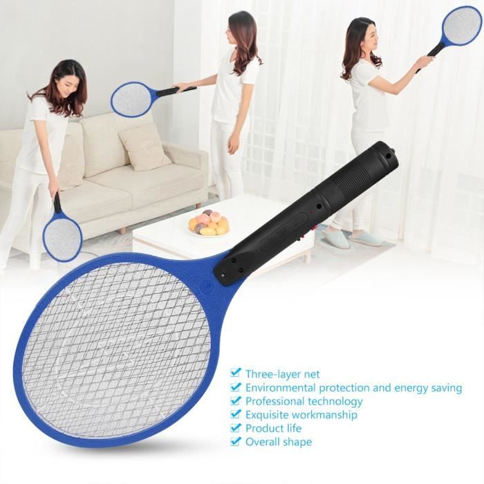 ZJCHAO Tapette à moustiques électrique Raquette à moustiques anti-mouches électrique rechargeable sans fil Bug Zapper