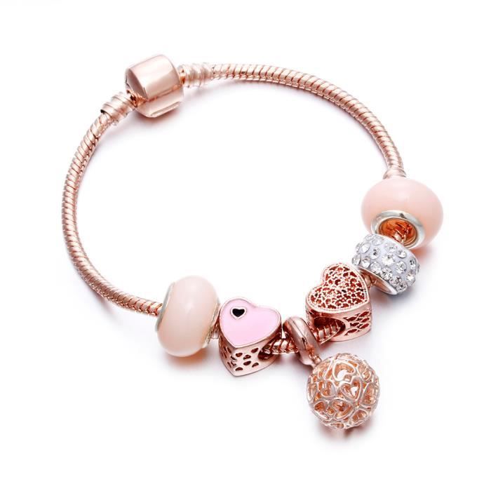 Bracelet Femme à Pampilles - Perles De Cristal Noir Et Plaqué Or 18 Carats - Bijou élégant - Neuf Avec écrin