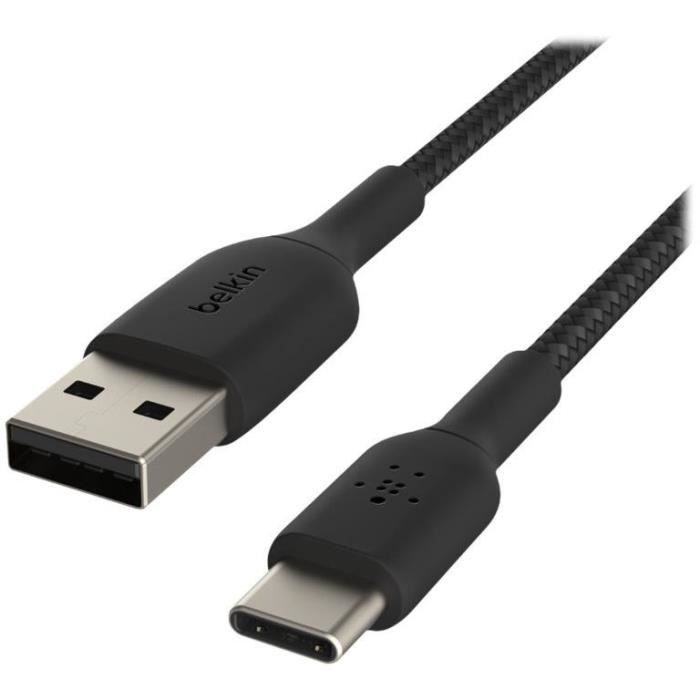 BELKIN - cable - BRAIDED C-A 1M BLK - BRAIDED C-A