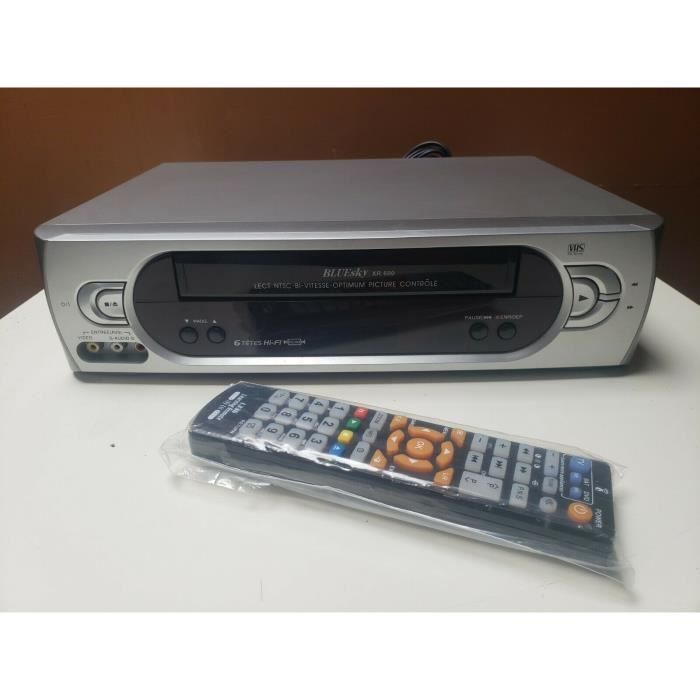 MAGNETOSCOPE BLUESKY XR 600 6 TETES HIFI STEREO LECTEUR ENREGISTREUR K7  CASSETTE VIDEO VHS VCR + TEL - Cdiscount TV Son Photo