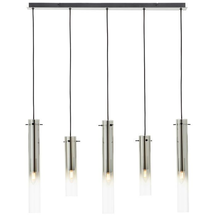 Suspension - BRILLIANT - Glasini - 5 ampoules E14 - Design contemporain - Verre fumé Suspension - BRILLIANT - Glasini - 5 ampoules E14 - Design contemporain - Verre fumé
