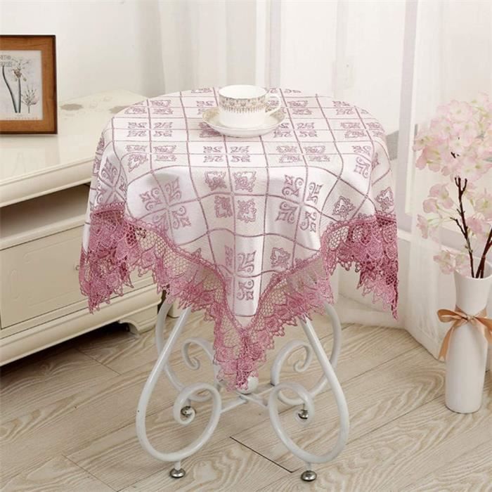 Nappe Carrée Brodée Ajourée 85x85 Cm Crème - Motifs Fleurs Et Papillons - Neuf Avec étiquettes - Décoration Table Moderne