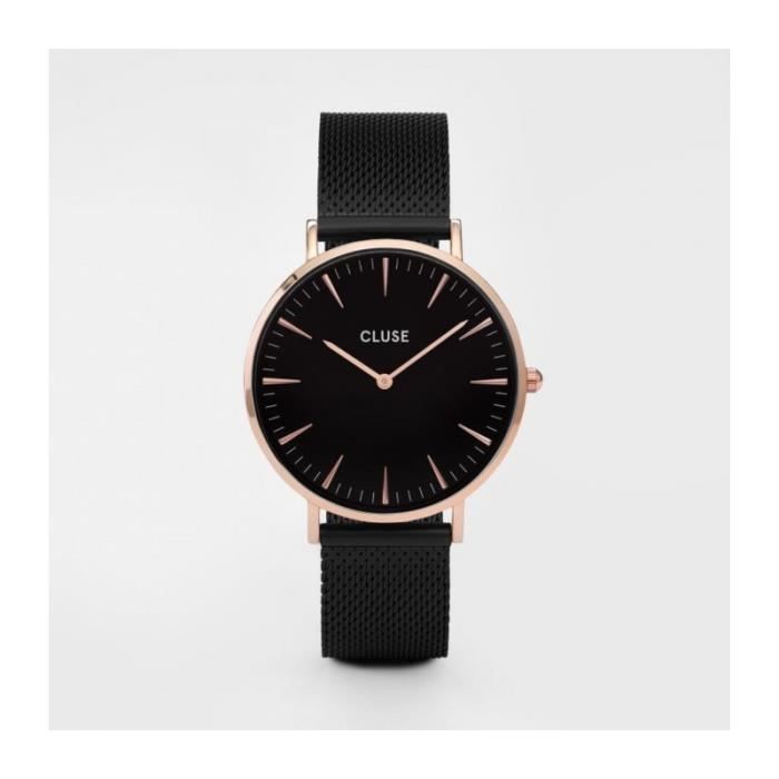 montre cluse noir et or