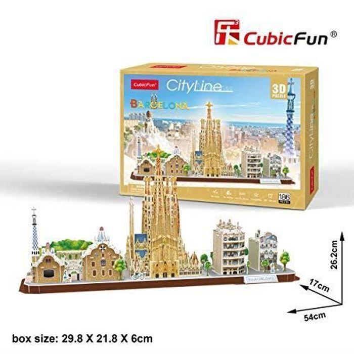 Puzzle 3D - CUBICFUN - City Line Barcelone (Tachan MC256h)