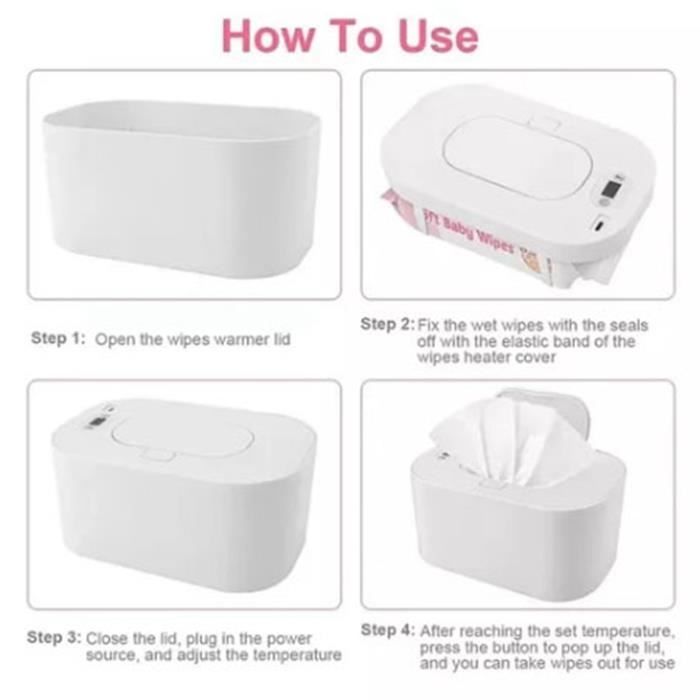 Tomaibaby Réchauffeur de lingettes pour bébé, température réglable - Distributeur de lingettes pour bébé avec facile à mettre et à enlever, chauffe-lingettes de grande capacité pour la maison, la Tomaibaby Réchauffeur de lingettes pour bébé, température réglable - Distributeur de lingettes pour bébé avec facile à mettre et à enlever, chauffe-lingettes de grande capacité pour la maison, la