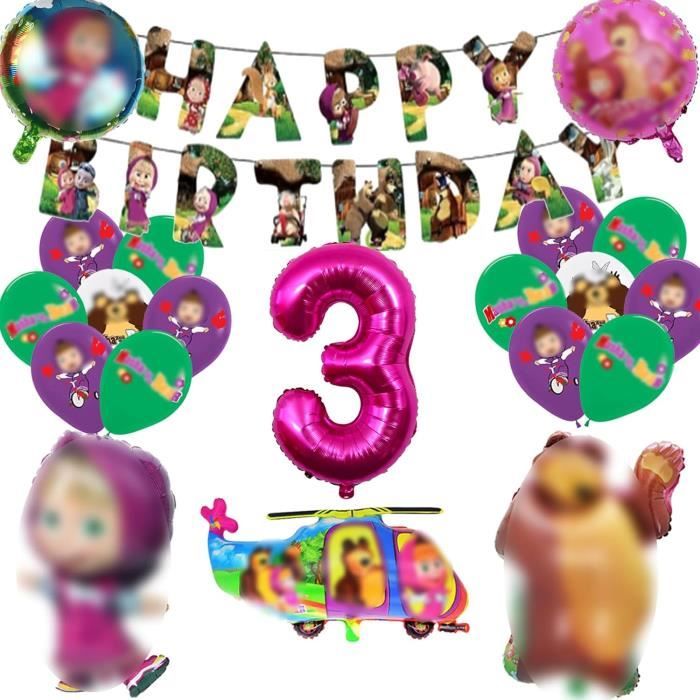 Kit Décoration Anniversaire MICHKA - 157 Pièces, Ballons, Cake-topper, Guirlandes, Pour Fêtes, Anniversaires, événements - 5
