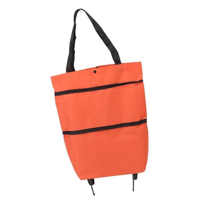Sac De Chariot De Shopping Pliable Imperméable - Tissu Oxford, Poches Latérales Maille, 55x34x24 Cm