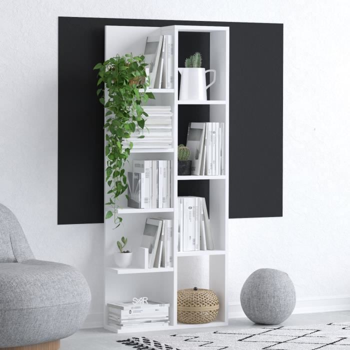Bibliothèque Emerald : Fabriquée en panneaux de particules 100% mélaminés cette bibliothèque de 150 cm de haut offre de multiple... Bibliothèque Emerald : Fabriquée en panneaux de particules 100% mélaminés cette bibliothèque de 150 cm de haut offre de multiple...