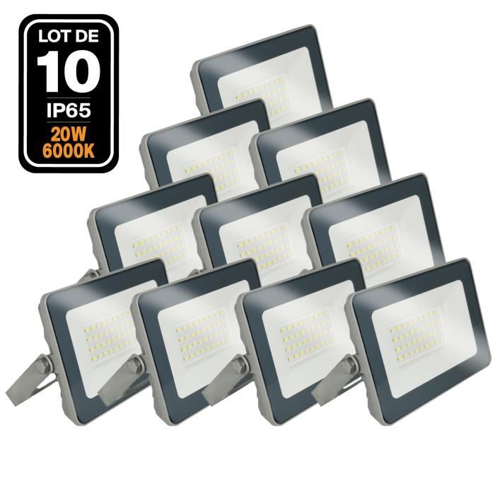 Europalamp Proiettore LED 20W 6500K Bianco Freddo - Illuminazione Potente Per Esterni, IP65, Impermeabile