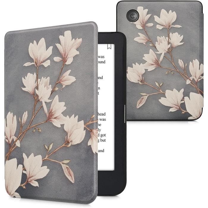 Etui pour Kobo Clara 2E Fleurs Blanc Coque de Protection pour Kobo