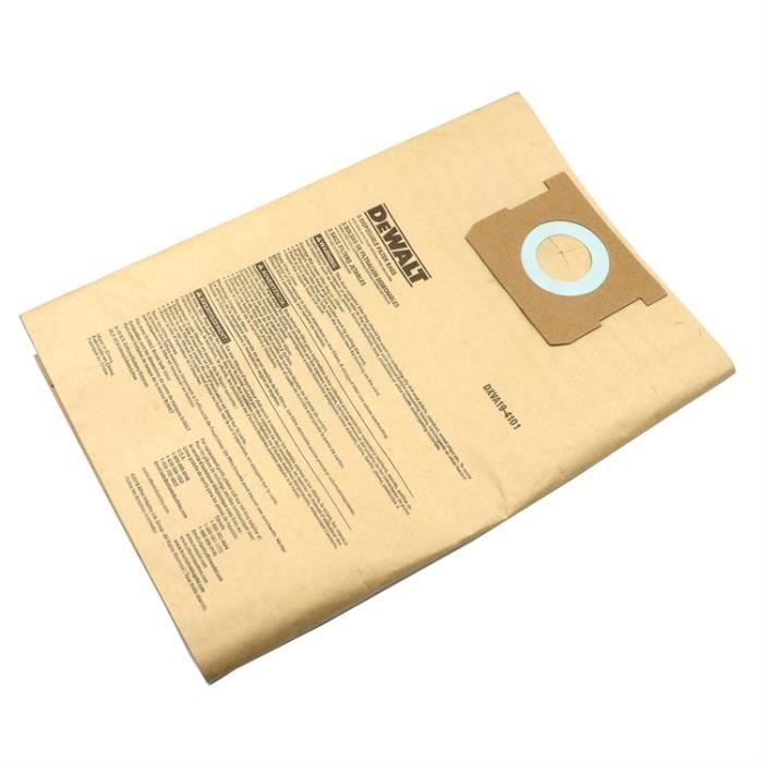 SET DE 3 SAC PAPIER FSC DeWALT POUR ASPIRATEUR 101261 ET 101263 ET 101264 main image 1