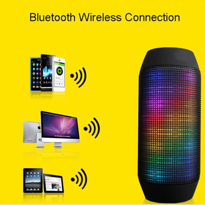 Audio Bluetooth TD®，1200 Batterie，Lumière LED à sept couleurs，Avec fonction tactile，Ecouteurs externes disponibles