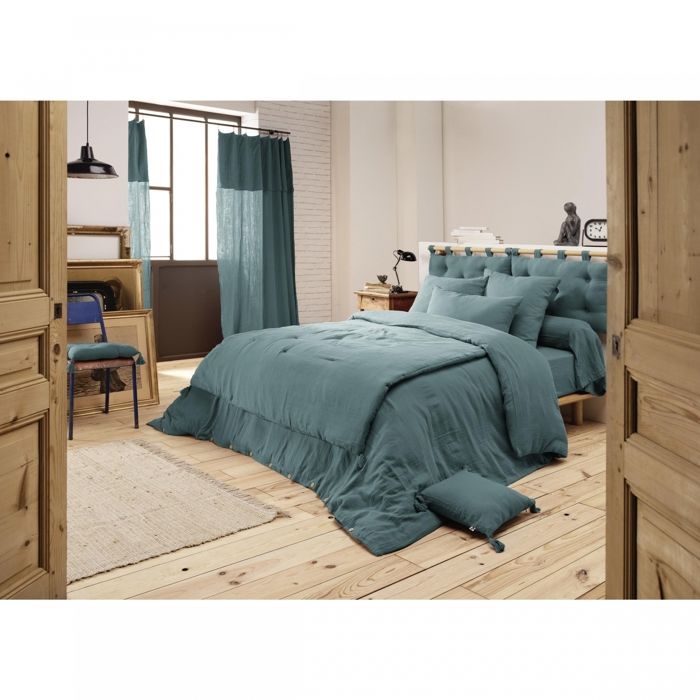 CDaffaires Housse de couette double gaze de coton 240 x 220 cm canard  (blue) Bleu - Cdiscount Maison