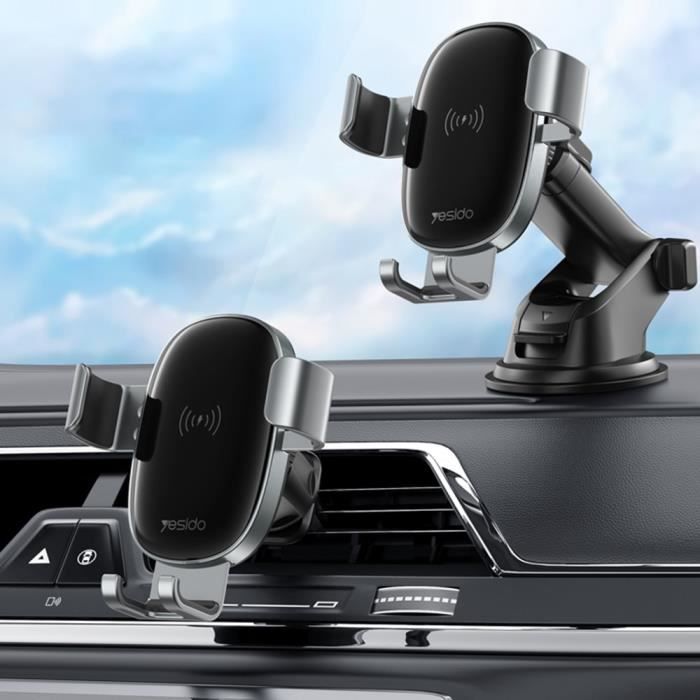 Support Voiture Universel à Ventouse Pour Smartphone - Largeur 67-86 Mm, Couleur Noire