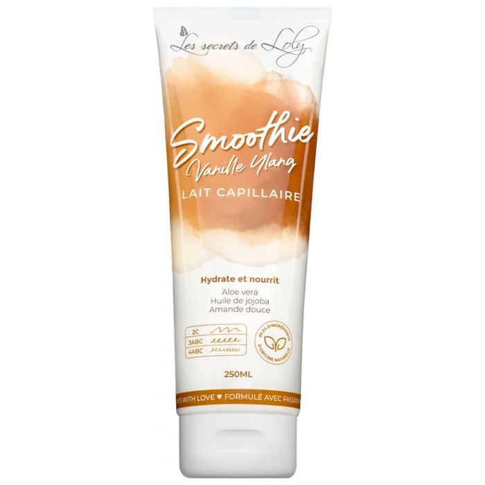 Lait capillaire - LES SECRETS DE LOLY - Smoothie Vanille - 250 ml - Cheveux bouclés - Hydratation intense