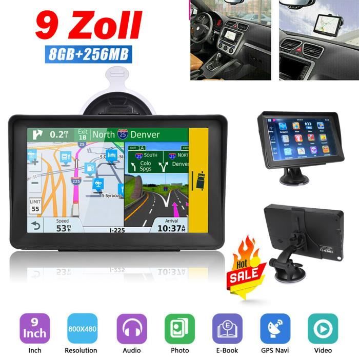 Cartes UK Europe Mise /à Jour Gratuite /à Vie Poids Lourd GPS Voiture 9 Pouces Navigation Auto 8GB Navigateur avec HD /Écran Tactile Multi-Languages Guidage Vocale pour Voiture Camion