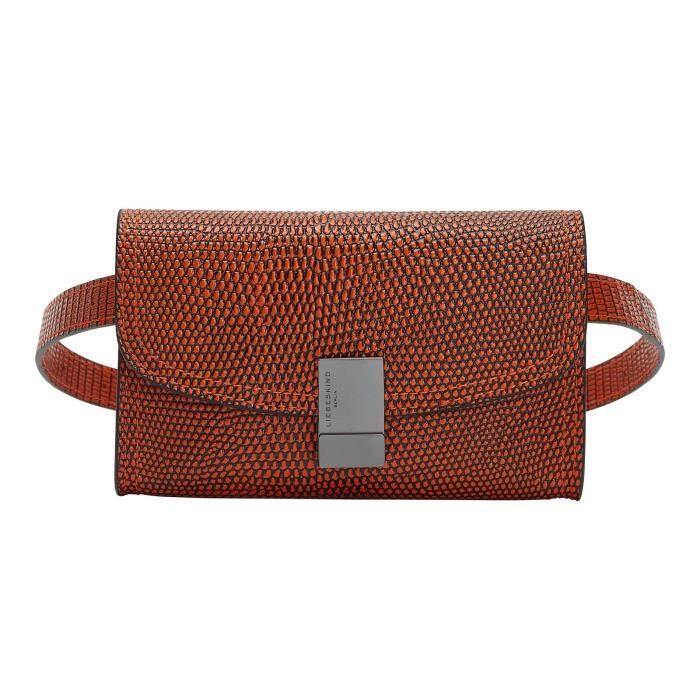 Sac Banane - LIEBESKIND BERLIN - Flare Lizard Crossbody - Cuir de Vache - Brillant Orange - XXS