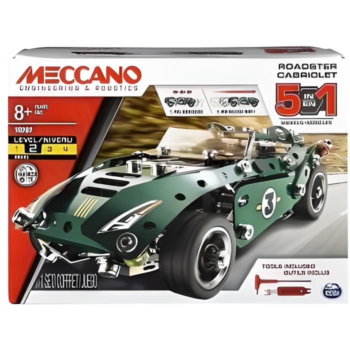 Boite construction Meccano - Voiture Cabriolet avec moteur a