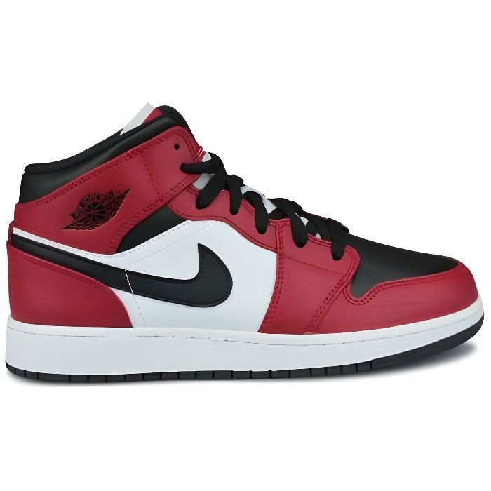 Basket Air Jordan 1 Mid Chicago Black Toe Gs 554725-069