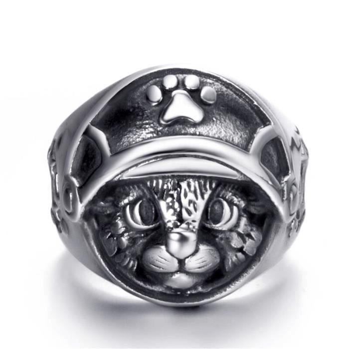 Mode Hommes Chat Bague Fille Garcon En Acier Inoxydable Cool Anneaux Motard Punk Bijoux Argent12 Argent Achat Vente Bague Anneau Mode Hommes Chat Bague Fille G Soldes Sur