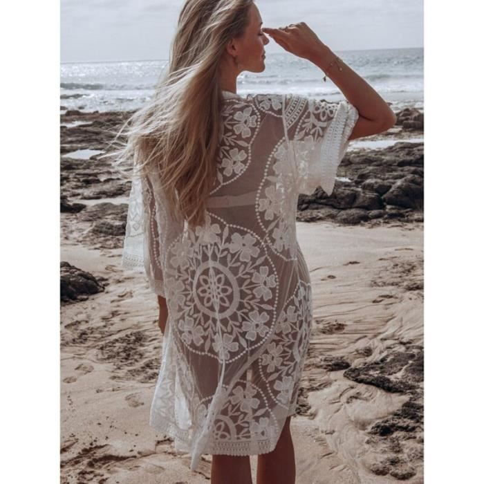 Robe store plage dentelle