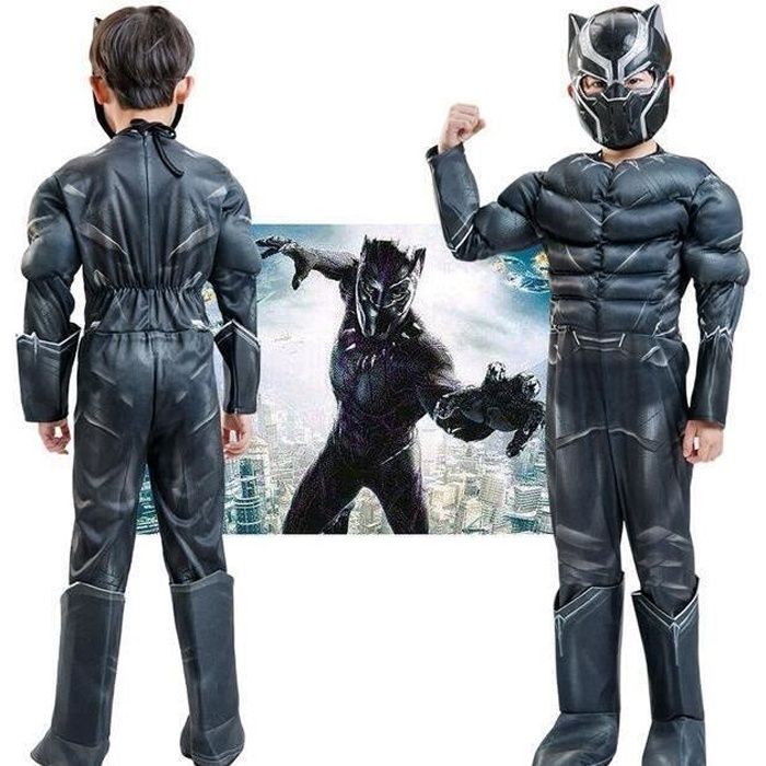 Enfant Déguisement Marvel's The Avengers Halloween Noel Black Panther  Cosplay Costume avec Masque Noir - Cdiscount Prêt-à-Porter