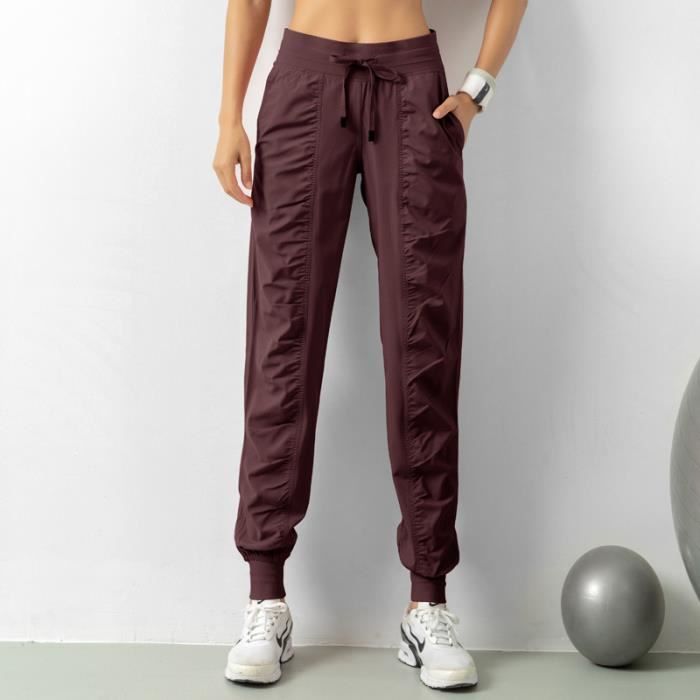 Uniexcosm Pantalon De Sport Femme Bas De Survêtement Femme Pantalon Femme À Cordon De Serrage Bleu Marine S