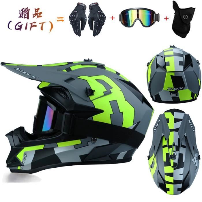Casque Moto Enfants 3-8 Ans + Gants - Protection ABS + EPS Pour Vélo, Trottinette, Sports Extérieurs Garçon Fille