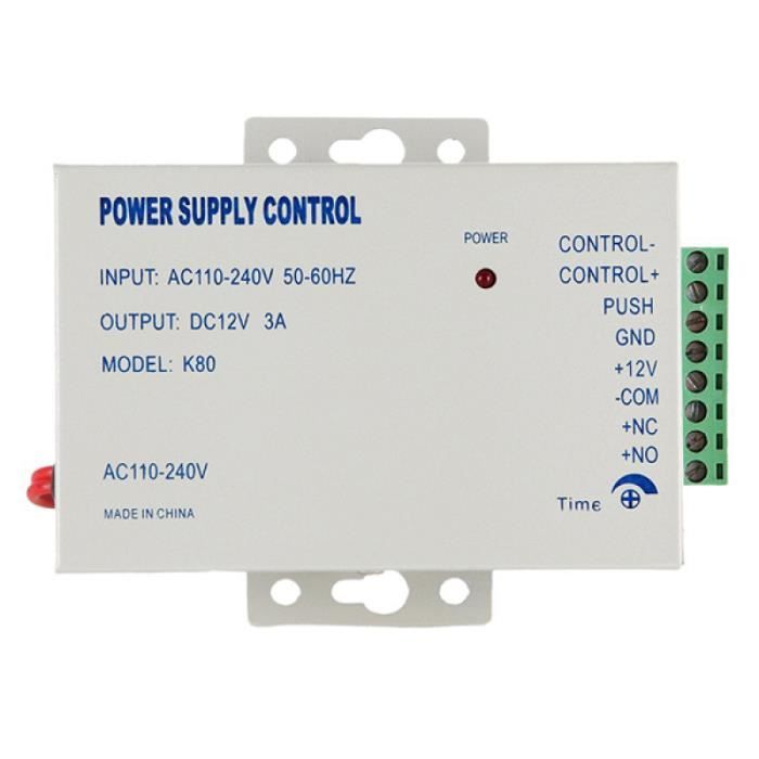 AC 110-240V to DC 12V 3A Power Supply for Door Access Control Worldwide Voltage BADGE RFID - CARTE RFID