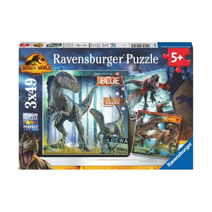 Ravensburger - Puzzle T-Rex Jurassic World 3x49 pcs - Cdiscount Jeux ...