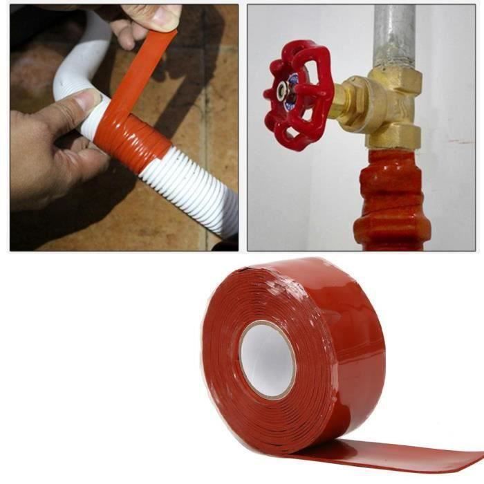 La bande adhésive Ruban étanche Ruban anti fuite Fournitures de réparation  de tuyaux 25cm Rouge,HO02675 - Cdiscount Bricolage