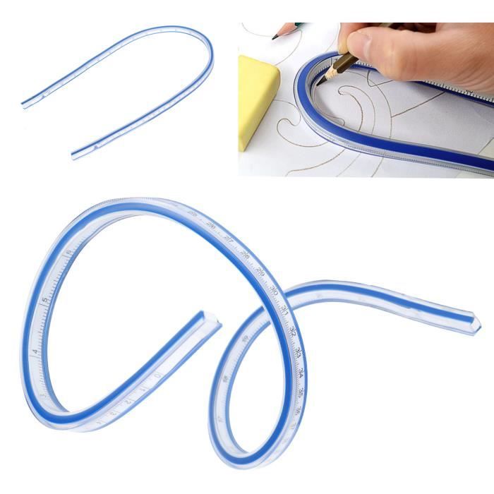 VGEBY Règle Flexible (60cm)Règle Courbe Flexible Pour Le Dessin La Peinture Et Les Graphiques