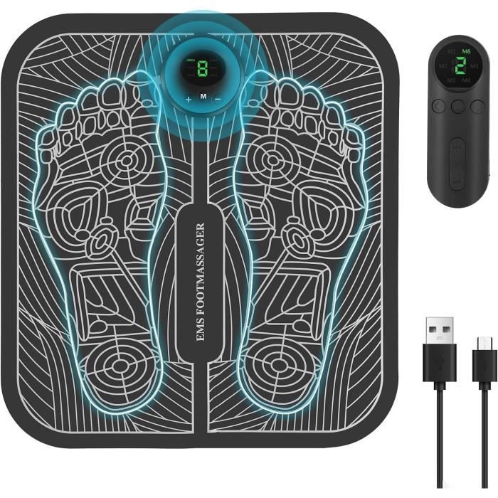 Masseur De Pieds électrique EMS - 8 Modes, 19 Intensités, Rechargeable USB - Neuf