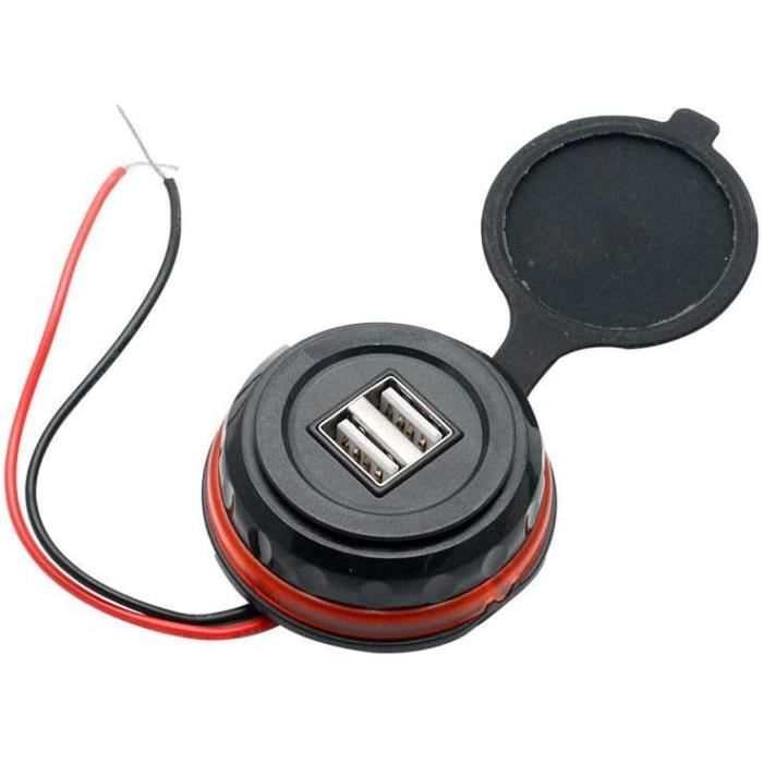 Double Chargeur USB Allume-cigare Voiture Avec Interrupteur - 2 Ports Rapides 12V-24V - Pour Voiture, Camping-car, Bateau