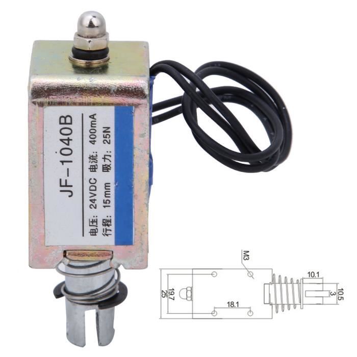 Électro-Aimant Solénoïde HS-1040B DC12V 1.6A - Actionneur Push-Pull 25N Course 10mm - Pour Automatisme